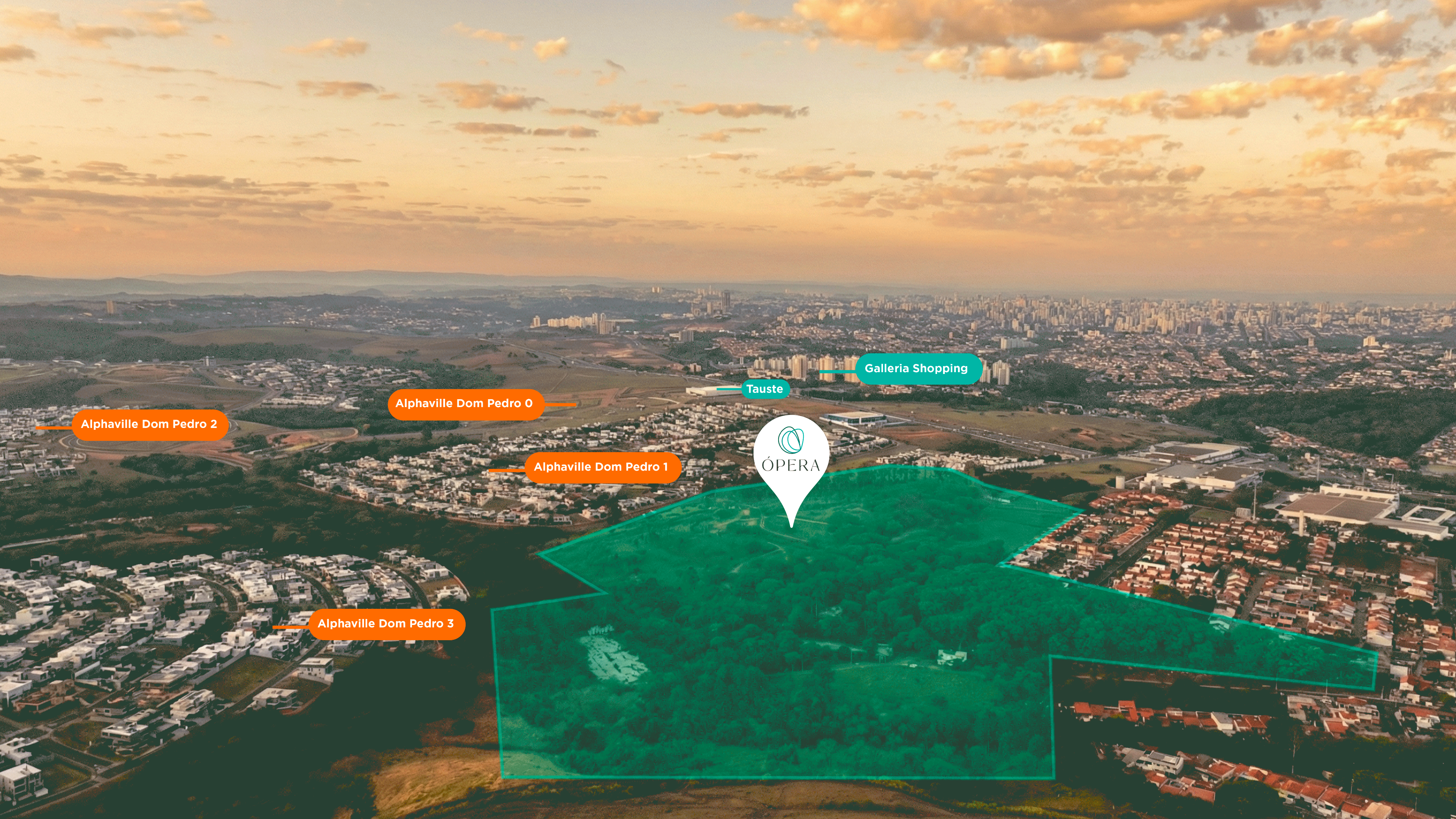 Mapa da localização do loteamento Ópera Campinas em Campinas, ao lado do Alphaville
